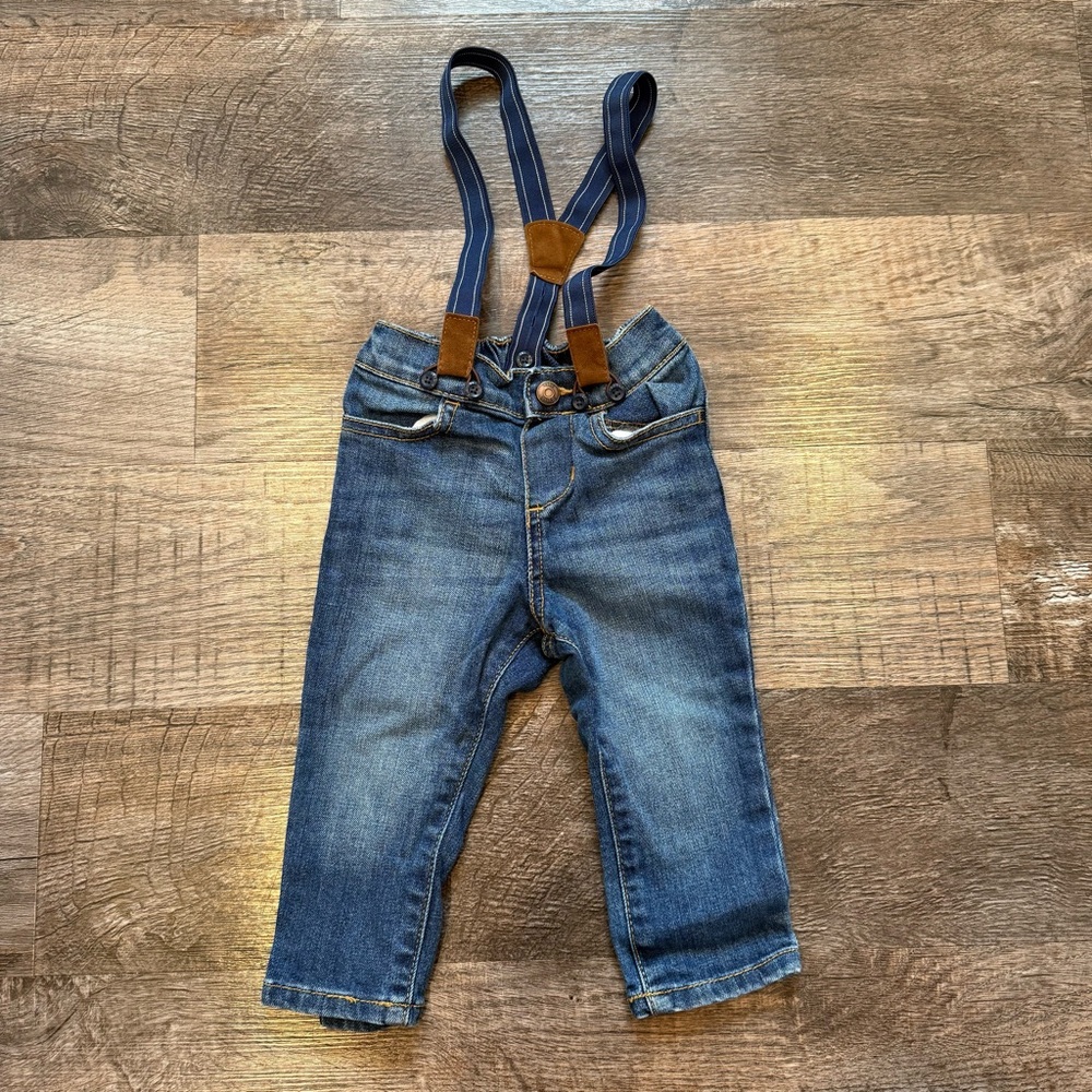 Oshkosh B’Gosh Suspender Jeans With Adjustable or Removable Suspenders 12 Month